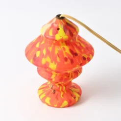 Sale Pamono Art Deco Orange Spatter Glass Table Lamp from Wilhelm Kralik, 1920s