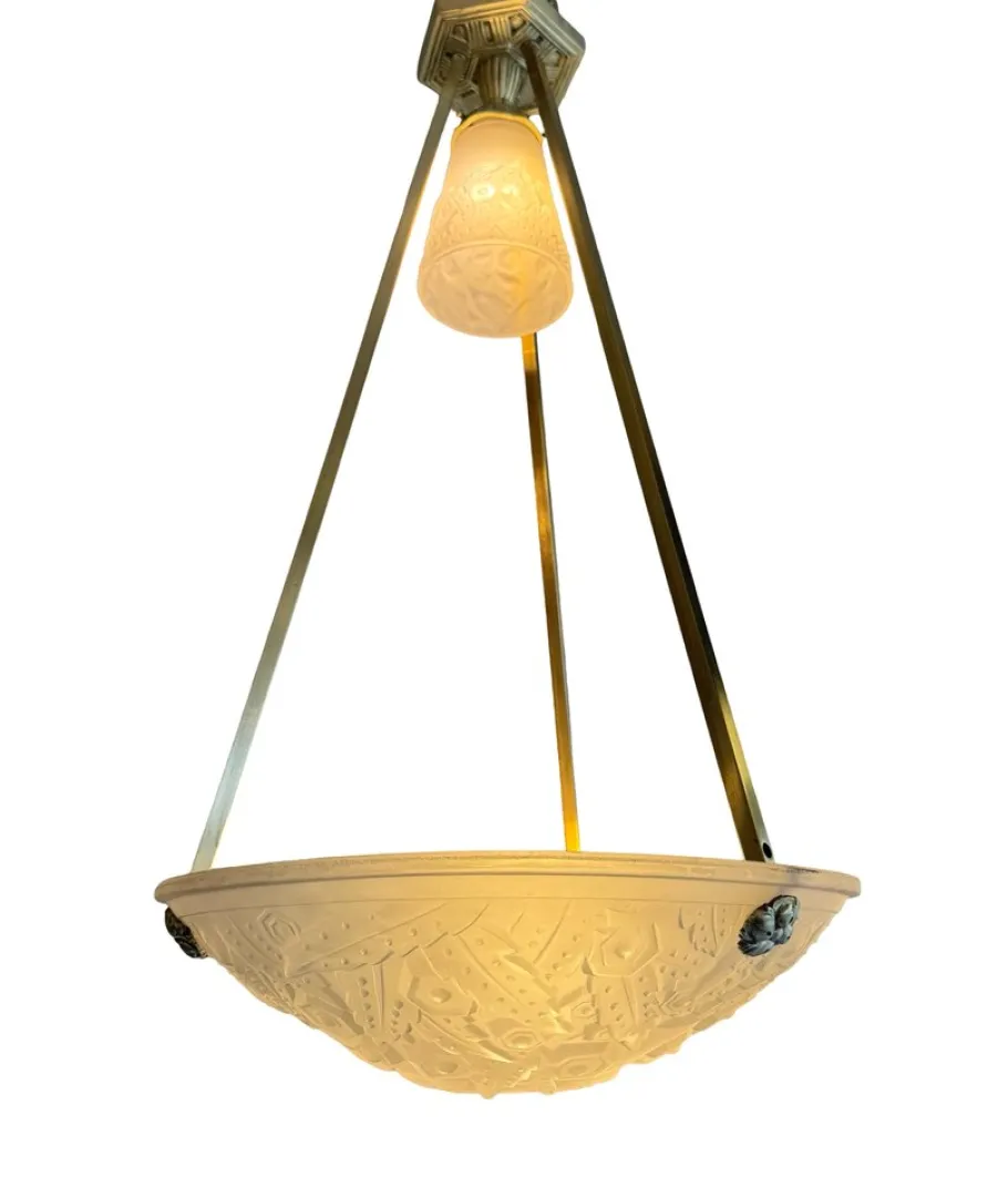 Online Pamono Art Deco Pendant Light by Müller Frères Lunéville