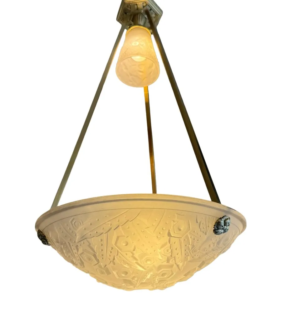Online Pamono Art Deco Pendant Light by Müller Frères Lunéville