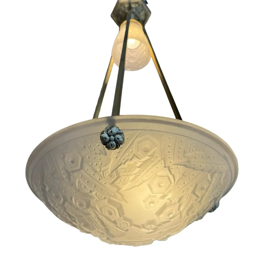 Online Pamono Art Deco Pendant Light by Müller Frères Lunéville