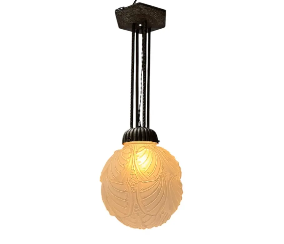 Best Pamono Art Deco Pendant Light by Muller Frères, 1930s
