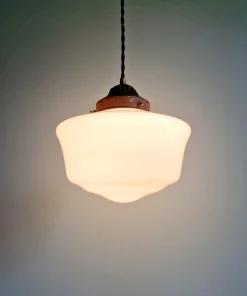 Hot Pamono Art Deco Pendant Light in White Opaline, 1920s-1930s