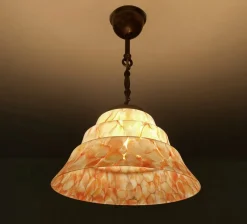 Online Pamono Art Deco Pendant Light in Pink Coral Glass, 1930s