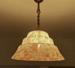 Online Pamono Art Deco Pendant Light in Pink Coral Glass, 1930s