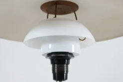 Hot Pamono Art Deco PH 3½-2 Table Lamp with Glass and Warm Yellow Shade by Poul Henningsen for Louis Poulsen, 1930s