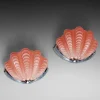 Discount Pamono Art Deco Rose Pink Glass Clam Shell Wall Lights, 1920s, Set of 2