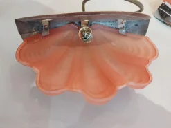 Discount Pamono Art Deco Rose Pink Glass Clam Shell Wall Lights, 1920s, Set of 2