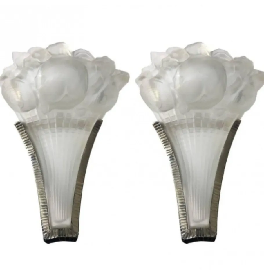 Hot Pamono Art Deco Sconces by Rene Lalique, 1920s, Set of 2