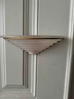 Online Pamono Art Deco Sconces in Brass and Frosted Glass, Portugal, 1940s, Set of 2