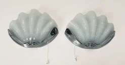 Online Pamono Art Deco Shell Wall Lights, 1920s, Set of 2