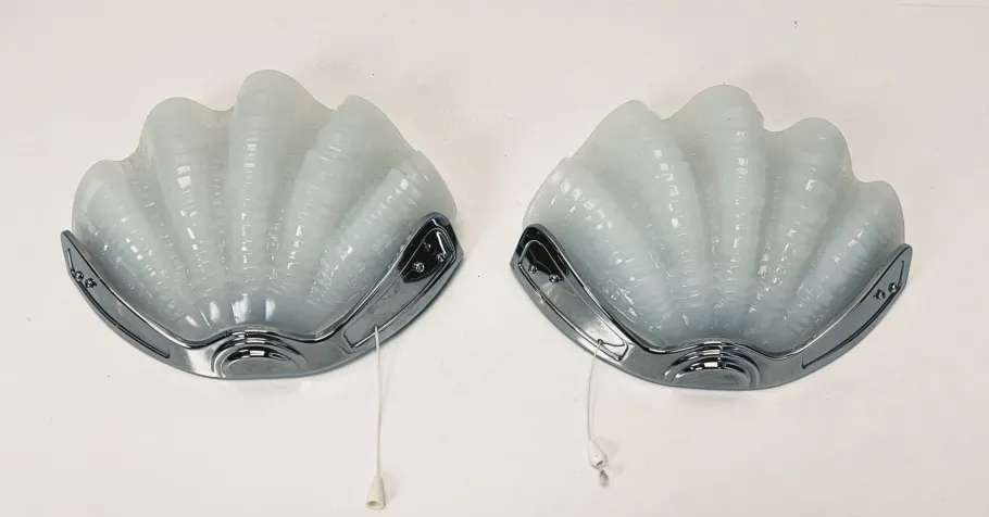 Online Pamono Art Deco Shell Wall Lights, 1920s, Set of 2
