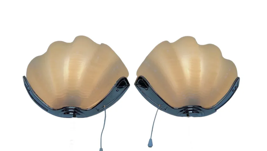 Online Pamono Art Deco Shell Wall Lights, 1920s, Set of 2