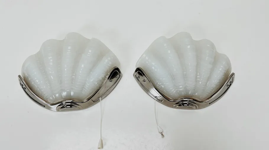 Online Pamono Art Deco Shell Wall Lights, 1920s, Set of 2
