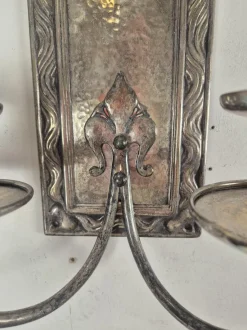 Sale Pamono Art Deco Silver-Plated Wall Candlesticks, 1940s, Set of 2