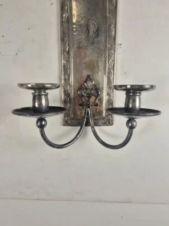 Sale Pamono Art Deco Silver-Plated Wall Candlesticks, 1940s, Set of 2