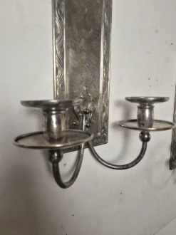 Sale Pamono Art Deco Silver-Plated Wall Candlesticks, 1940s, Set of 2