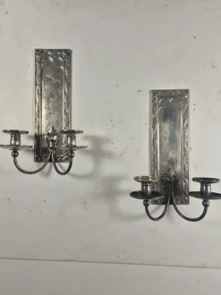 Sale Pamono Art Deco Silver-Plated Wall Candlesticks, 1940s, Set of 2