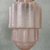 New Pamono Art Deco Skyscraper Lamp in Crackle Rosé Glass