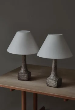 Clearance Pamono Art Deco Stoneware Table Lamps attributed to Michael Andersen & Sons, Denmark, 1940s, Set of 2