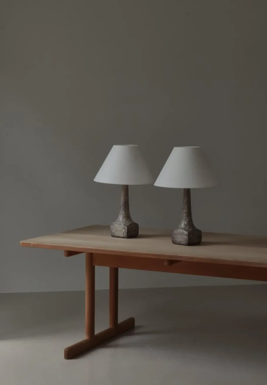 Clearance Pamono Art Deco Stoneware Table Lamps attributed to Michael Andersen & Sons, Denmark, 1940s, Set of 2