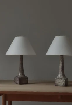 Clearance Pamono Art Deco Stoneware Table Lamps attributed to Michael Andersen & Sons, Denmark, 1940s, Set of 2