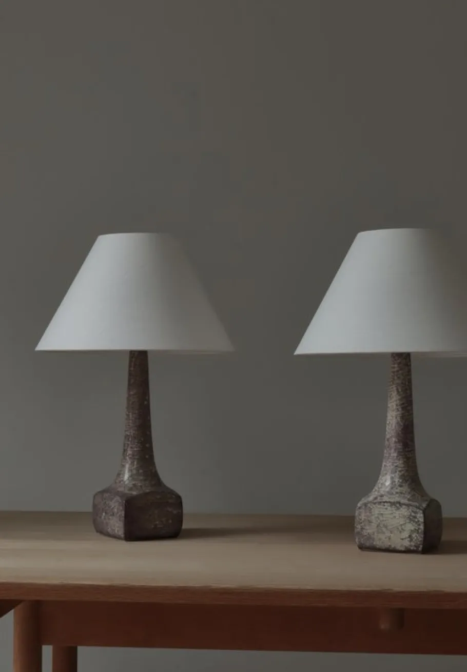 Clearance Pamono Art Deco Stoneware Table Lamps attributed to Michael Andersen & Sons, Denmark, 1940s, Set of 2