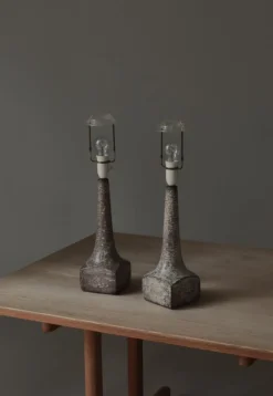 Clearance Pamono Art Deco Stoneware Table Lamps attributed to Michael Andersen & Sons, Denmark, 1940s, Set of 2