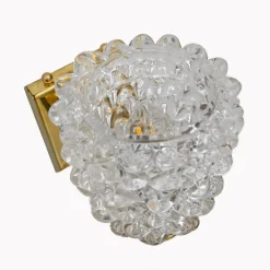 New Pamono Art Deco Style Brass and Rostrato Murano Glass Sconces by Barovier & Toso, 2000, Set of 2