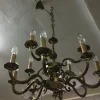 Clearance Pamono Art Deco Style Brass Chandelier, 1970s
