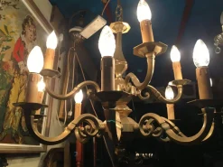 Clearance Pamono Art Deco Style Brass Chandelier, 1970s