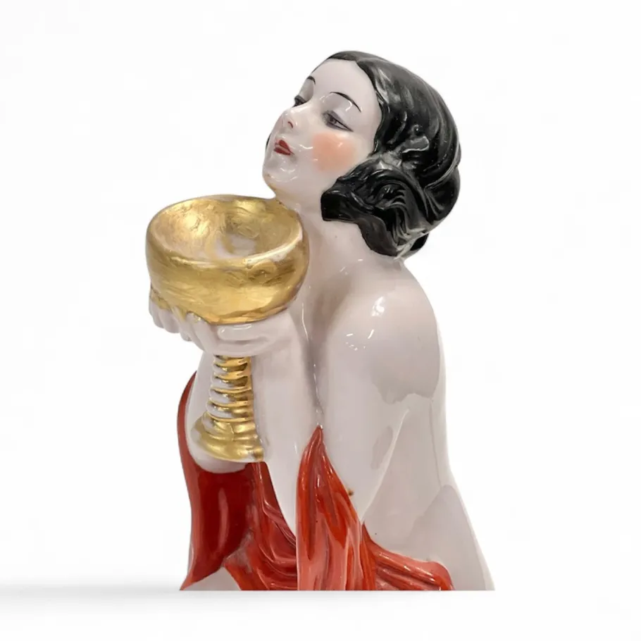 Best Pamono Art Deco Style Ceramic Table Lamp, 1940s