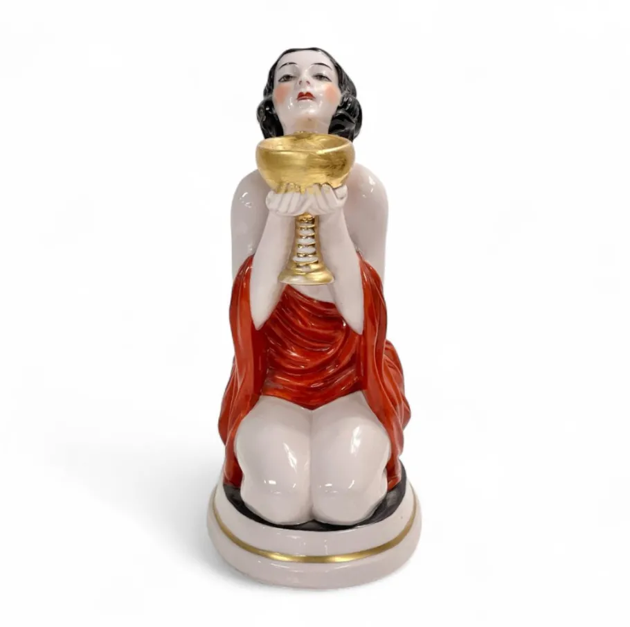 Best Pamono Art Deco Style Ceramic Table Lamp, 1940s