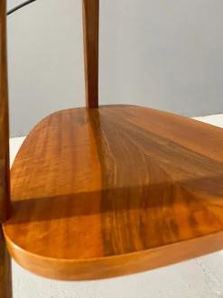 New Pamono Art Deco Style Floor Lamp with Milk Glass and Side Table from Thonet, Former Czechoslovakia, 1950s