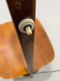 New Pamono Art Deco Style Floor Lamp with Milk Glass and Side Table from Thonet, Former Czechoslovakia, 1950s