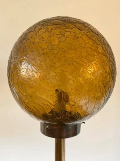 Pamono Art Deco Style Floor Lamps with Round Glass Shade, 1950s