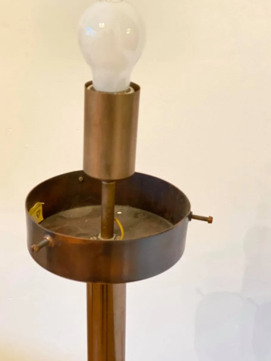 Pamono Art Deco Style Floor Lamps with Round Glass Shade, 1950s