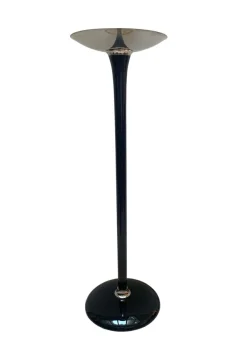 Online Pamono Art Deco Style Floor Lamp in Black Lacquer and Nickel