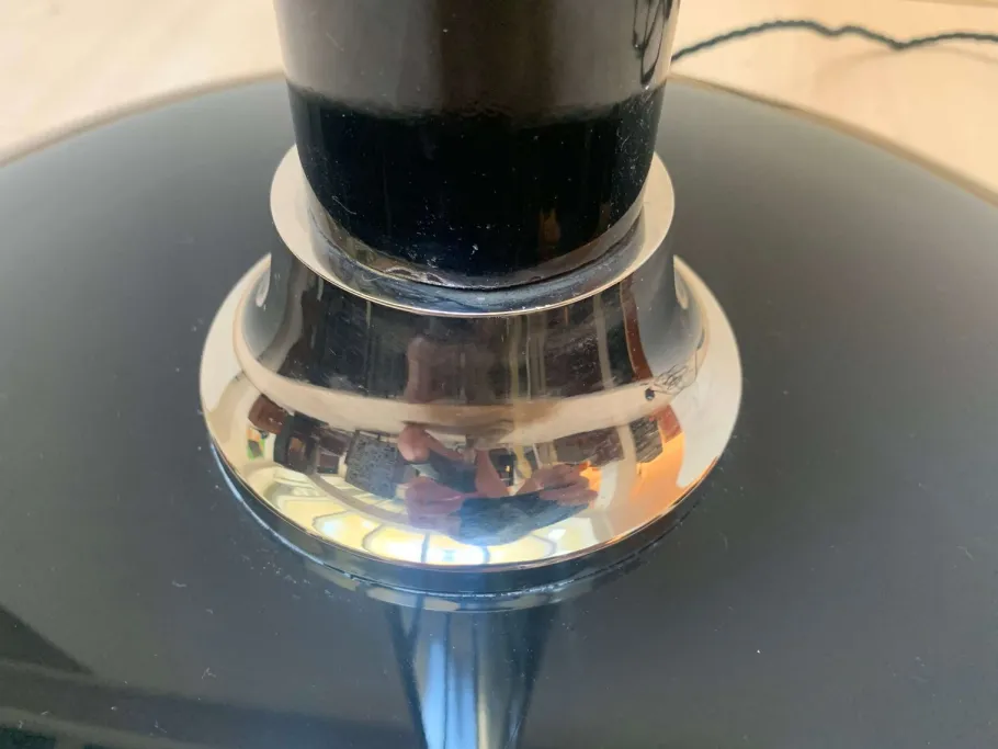 Online Pamono Art Deco Style Floor Lamp in Black Lacquer and Nickel