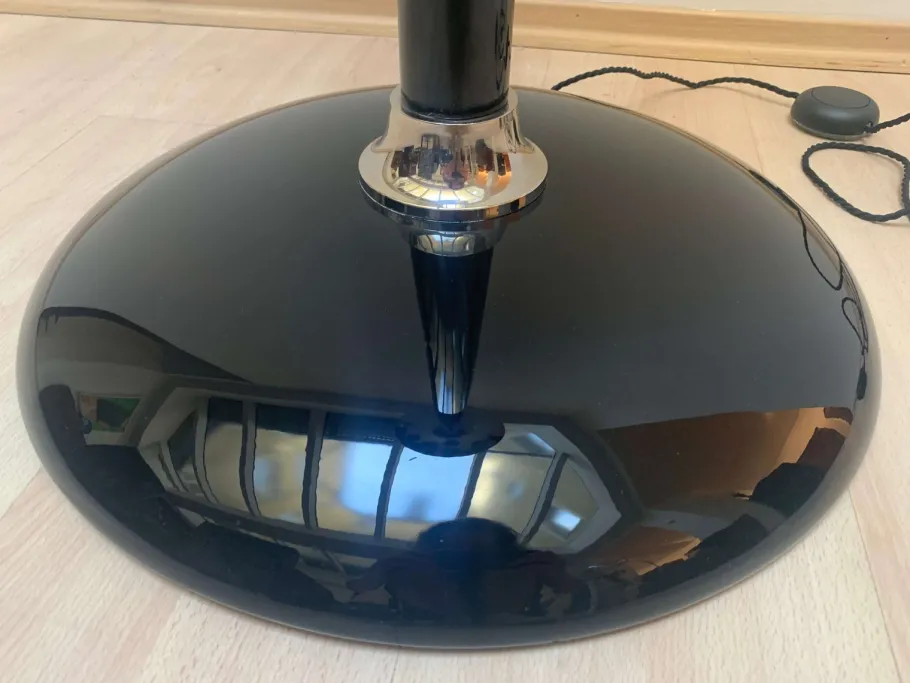 Online Pamono Art Deco Style Floor Lamp in Black Lacquer and Nickel