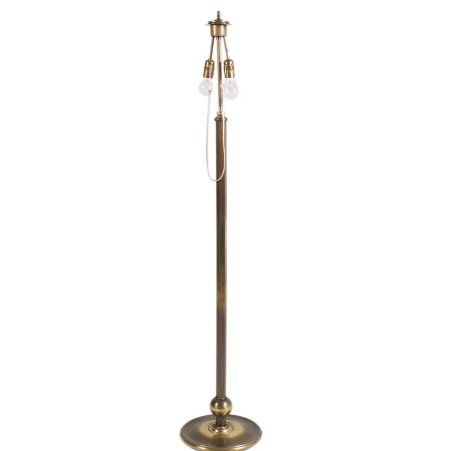 New Pamono Art Deco Style Floor Lamp in Burnished Brass from Bottega Gadda, Milan, Italy, 1970s