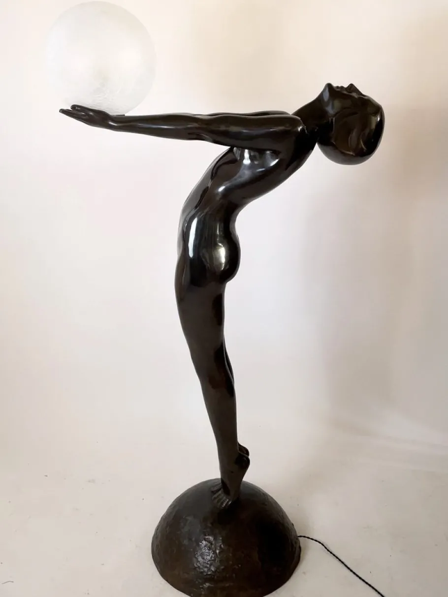 Clearance Pamono Art Deco Style Life-Sized Clarté Floor Lamp from Max Le Verrier, 2022