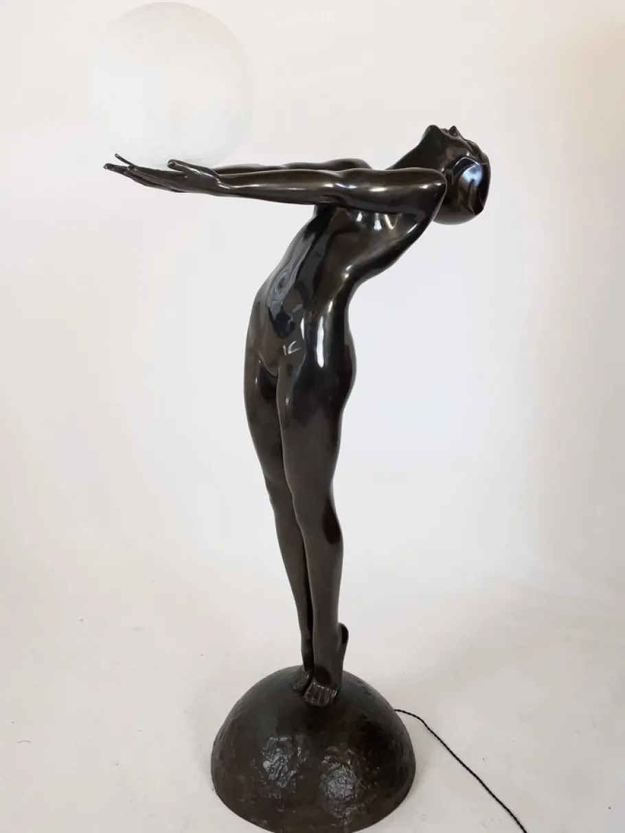 Clearance Pamono Art Deco Style Life-Sized Clarté Floor Lamp from Max Le Verrier, 2022