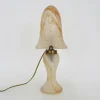 Clearance Pamono Art Deco Style Mushroom 2-Light Lamp in Transparent Orange-Speckled Glass Paste, 1980s