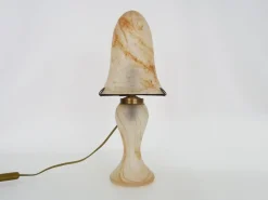 Clearance Pamono Art Deco Style Mushroom 2-Light Lamp in Transparent Orange-Speckled Glass Paste, 1980s