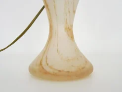 Clearance Pamono Art Deco Style Mushroom 2-Light Lamp in Transparent Orange-Speckled Glass Paste, 1980s