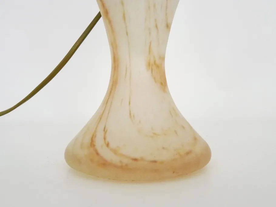 Clearance Pamono Art Deco Style Mushroom 2-Light Lamp in Transparent Orange-Speckled Glass Paste, 1980s