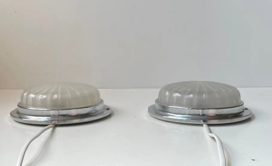 Online Pamono Art Deco Style Nautical Ship Wall Sconces with Sunburst Glass, 1960s, Set of 2