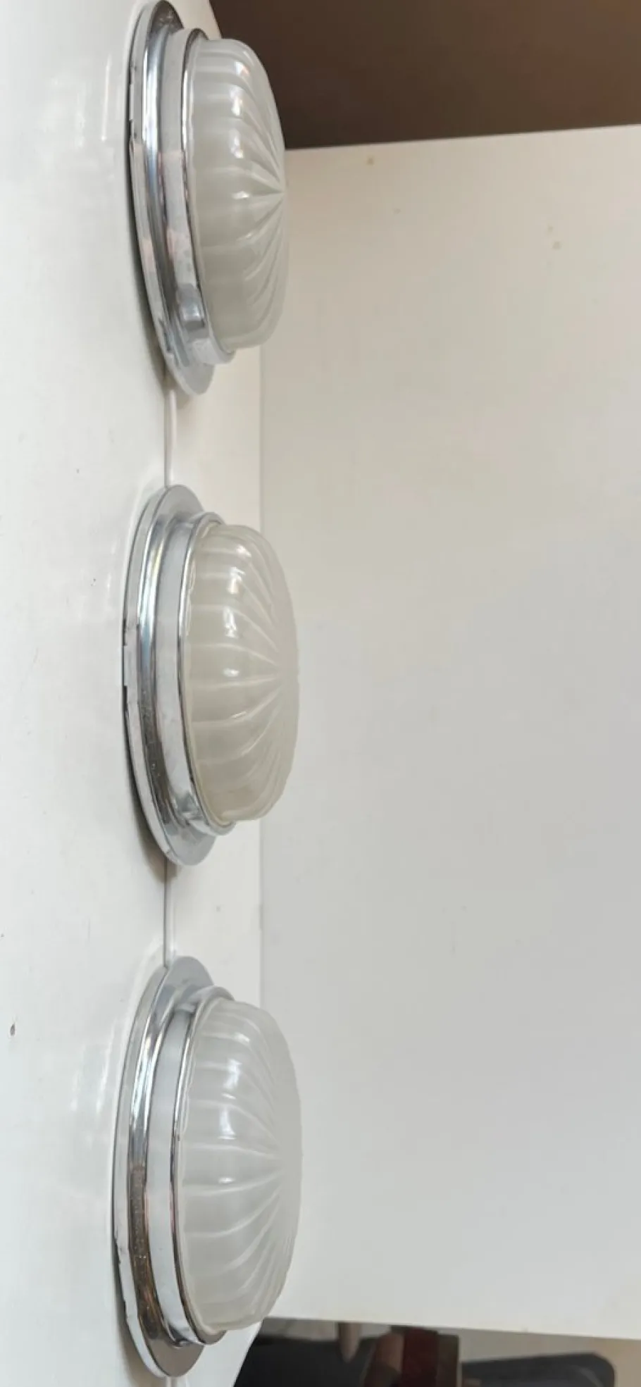 Clearance Pamono Art Deco Style Nautical Ship Wall Sconces with Sunburst Glass, 1960s, Set of 3