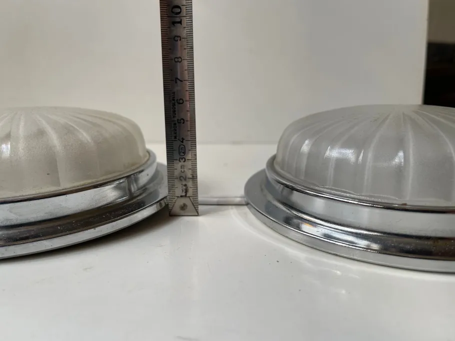 Clearance Pamono Art Deco Style Nautical Ship Wall Sconces with Sunburst Glass, 1960s, Set of 3