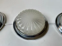 Clearance Pamono Art Deco Style Nautical Ship Wall Sconces with Sunburst Glass, 1960s, Set of 3